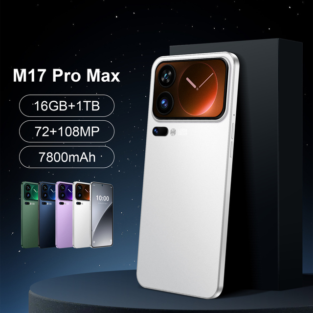M17Pro Max Smartphone 2026 Android 15 16GB 1TB Dual SIM 108MP 10 Core 5G