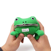 Monedero de Peluche de Rana Anime Adorable con Cierre de Beso, Divertido, Pequeño y Portátil, Accesorio de Bolsa para Juego de Rol Unisex