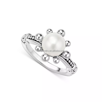 Bague cocktail HELE Factory personnalisée en or 18 carats avec perle de culture blanche ronde, bijou animalier tendance pour femme, à porter au quotidien