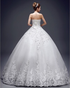 Sin tirantes con cuentas apliques una línea baratos vestidos de <span class=keywords><strong>novia</strong></span> chinos al por mayor vestidos de <span class=keywords><strong>novia</strong></span> - Product Image 3