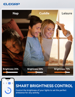 Interruptor de Pared Táctil con Atenuador de Luz ELEGRP USA 120V CA, Material Duradero de PC, Interruptor Eléctrico Inteligente Wifi Tuya para Hogar Inteligente