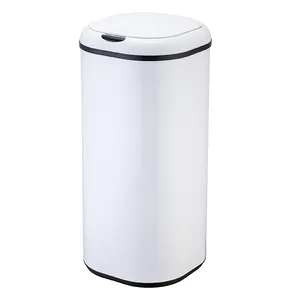 Белая умная мусорная корзина BX group 30L, корзина для ванной с мягкой крышкой