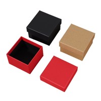 Grande boîte cadeau rectangulaire noire et rouge en kraft, boîte d'emballage vide en deux parties (haut et bas) avec logo personnalisé imprimé