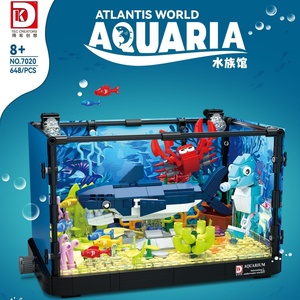 Ensemble de blocs de construction d'aquarium d'organismes marins Moc, animaux aquatiques mobiles, aquarium, bricolage, assemblage de briques, kit de jouets avec lumière - Product Image 6