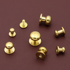 5/6/7/8/9/10mm latón cabeza redonda botón tornillo cuero artesanía seta cabeza tornillo bolsa remache latón chupete clavo latón cabeza <span class=keywords><strong>de</strong></span> monje - Product Image 3