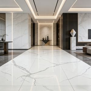 กระเบื้องพอร์ซเลนแผ่นใหญ่ ลายหินอ่อนสมัยใหม่ แผ่นหินเผาผิวมันเงาสูง สำหรับห้องน้ำ ภายนอกอาคาร ตกแต่งผนังและพื้น - Product Image 1