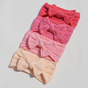 ที่คาดผมเด็กแบบนุ่มยืดหยุ่น 18 สี ลายวาฟเฟิล โบว์ใหญ่ สีพื้น สำหรับเด็กแรกเกิด-แฟชั่นอเนกประสงค์สำหรับใช้ในชีวิตประจำวัน - Product Image 5