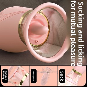 Vibrador de Lengua 2 en 1, Resistente al Agua, Material de Silicona, Juguete de Masturbación Femenina para Adultos - Product Image 2