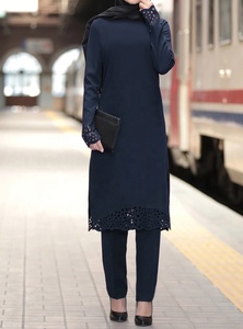 Zifeng OEM Ropa Islamica Nuevo vestido musulmán de dos piezas de corte floral Abaya para mujer - Product Image 6