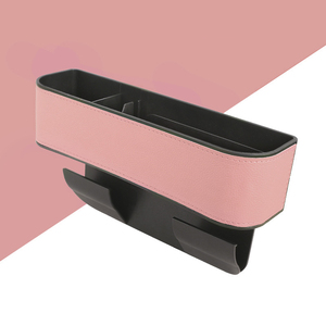 Caja de almacenamiento de consola central organizadora de coche de cuero PU duradera con soporte para teléfono y taza de relleno de espacio lateral - Product Image 2