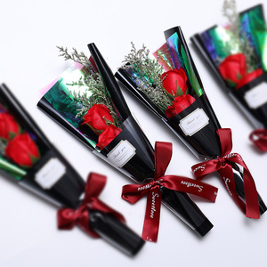 Roses <span class=keywords><strong>de</strong></span> Savon Artisanales Préservées dans une Boîte Cadeau en <span class=keywords><strong>Bois</strong></span>, Roses Artificielles Décoratives, Cadeaux pour la Saint-Valentin et la Fête des Mères - Product Image 2