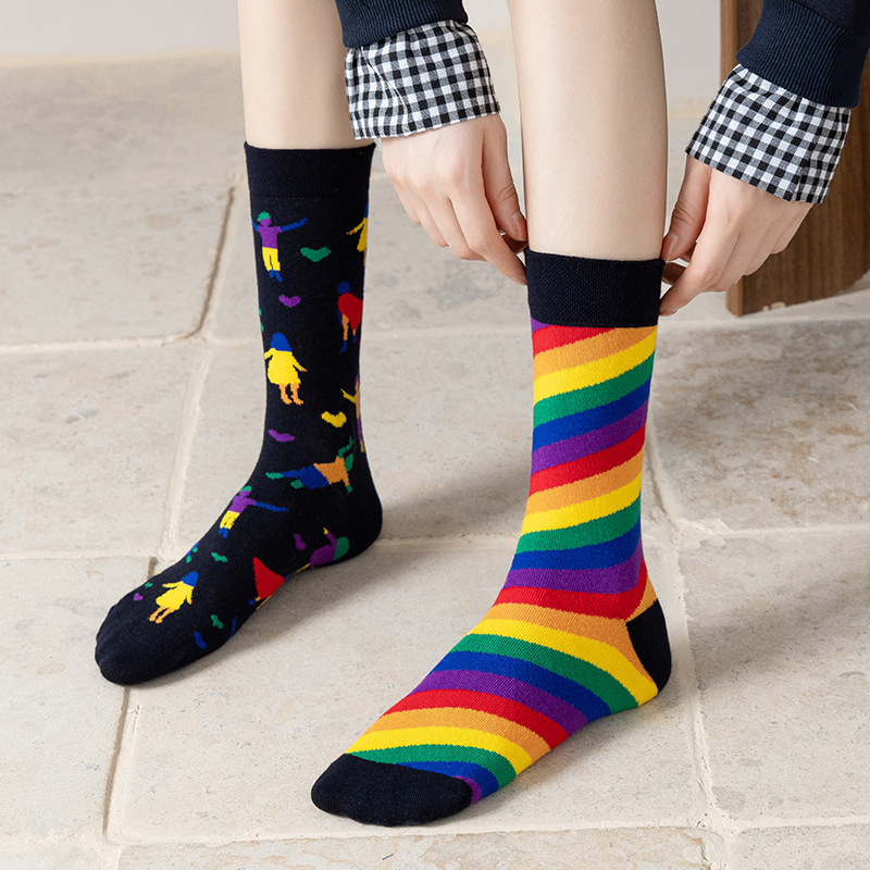 New Design AB Combed Cotton Fashion Fashion Custom Made Socks Happy Socks Wholesale