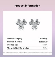 Großpackung 925 Silber Dreifach-Kleeblatt Zirkon Ohrstecker |   Glücksbringer-Pflanzen-Design |   Großhandel Feiner Schmuck für Boutiquen