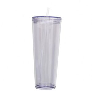 24oz <b>Double</b> <b>Wall</b> Reusable Tumbler with Lid and Straw Iced Coffee Cup Party Drinking Mug for Home Office and Travel - Product Image 2