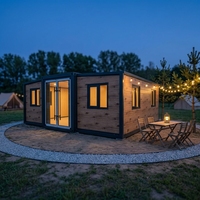 Maison modulaire portable à double aile extensible à installation rapide, 20 pieds, avec structure en acier galvanisé, pour bureau ou complexe hôtelier