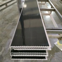 Panel de Pvc impermeable de superficie lisa completamente negra laminada y azulejos de techo