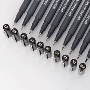 Ensemble de 11 stylos manga à pointes fines, encre noire, feutres fins pour le dessin, la calligraphie, le croquis et le traçage - Product Image 5