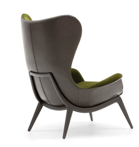<span class=keywords><strong>Silla</strong></span> nórdica sencilla y moderna <span class=keywords><strong>de</strong></span> tela verde <span class=keywords><strong>oliva</strong></span> pura, sillón con patas <span class=keywords><strong>de</strong></span> madera gruesa negra - Product Image 3