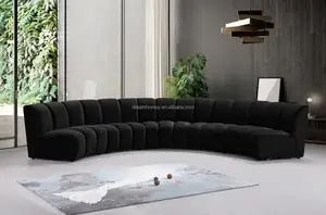 Italienische High-End-U-Form Weißer Stoff Gebogener Samt Designer Sofa garnitur Moderne Luxus-Designs Wohnzimmer möbel