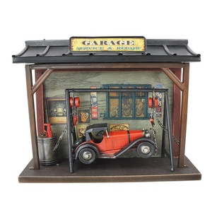 Ferro Metallo Artigianato Modello di <span class=keywords><strong>Auto</strong></span> Ornamenti In Metallo MDF Retro Shopfront Modello di Home Office Bar Mestieri Della Decorazione Dell'annata Della Decorazione Della Parete - Product Image 1