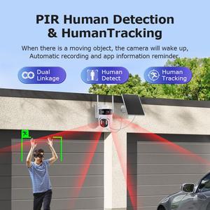 Cámara de Seguridad UBox APP, AOV PIR, Doble Lente, Panel Solar, Detección Humana por IA, Cámara de Seguridad Inalámbrica 4G Wifi - Product Image 4