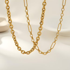 Chaîne en acier inoxydable tendance au design audacieux, un collier haut de gamme qui ne ternit pas, à la mode et très en vogue. - Product Image 5