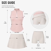 Ensemble de tennis personnalisé OEM ODM pour femmes, jupe de tennis 2 en 1 avec short intégré pour les compétitions de tennis féminines