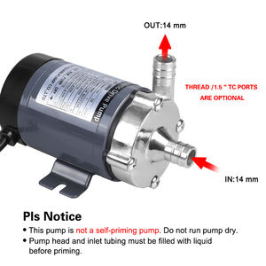 ปั๊มน้ำหมุนเวียนสำหรับการผลิตเบียร์ที่บ้าน MD MP-10RN สแตนเลสเกรดอาหาร 110V/220V สำหรับถ่ายโอนน้ำร้อนสำหรับปั๊มน้ำหมักเบียร์ - Product Image 3