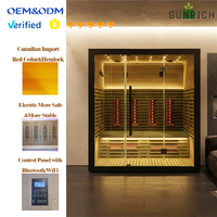 Sauna infrarouge lointain à chauffage rapide pour 4 personnes, lampe d'ambiance bien-être à spectre complet / lumière LED