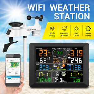 Digital Smart Indoor Outdoor Automático Sem Fio Profissional Temperatura Rain Gauge Estação Meteorológica Com Direção De Velocidade Do Vento - Product Image 3