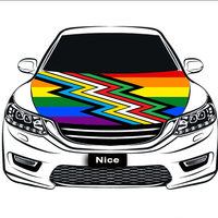 Housse de capot de voiture personnalisée en polyester, motif arc-en-ciel gay demiromantique, pour défilé Pride, arrière-plan de photographie et décoration de spectacle