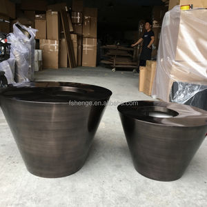 Grands vases de sol décoratifs de luxe h pot de fleur en bronze de <span class=keywords><strong>1</strong></span> mètre/jardinière de fleurs de jardin en acier inoxydable - Product Image 3