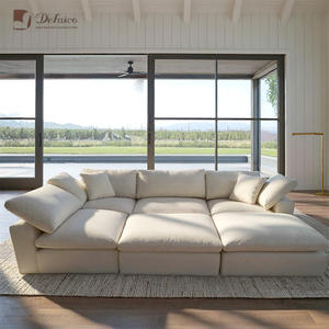 قماش منزلي مريح مقطعي 1 2 3 أحجام مع حشو إسفنجة لغرفة المعيشة أو غرفة النوم - Product Image 1