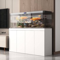 Nouvelle Armoire pour Aquarium en Bois, Sans Peinture, avec Espace de Rangement, Style Minimaliste Moderne, Haute Capacité de Charge, Design Rectangulaire, pour Bureau et Salon
