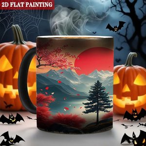 Taza Blanca de Cerámica de 11 oz, Taza Mágica que Cambia de Color con el Calor, Diseño de Pintura Plana 2D - Product Image 6