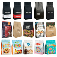 Sacs personnalisés avec logo, sacs à huit soudures latérales en aluminium avec fermeture éclair, 500g 1kg 2kg, emballage pour aliments pour chats et chiens, pochette verticale