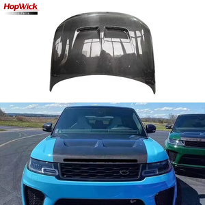 OUER 2014-2017 Kit de modification et amélioration de voiture : Pare-chocs avant et capot moteur SVR en fibre de carbone noire, fixation par boulons, pour version Sport - Product Image 1