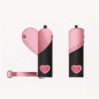 Parapluie pliable personnalisé avec logo imprimé, ouverture et fermeture automatiques, motif battement de cœur, protection UV, résistant au vent, léger, portable, pour usage quotidien