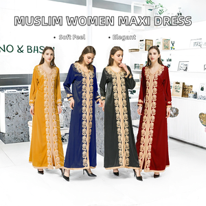 ชุดเดรสลำลองสำหรับสตรีมุสลิม YSMARKET ชุดอับบายะแบบยาวทรงหลวม ผ้าสแปนเด็กซ์ อินเดียและปากีสถาน รุ่น E401 - Product Image 2