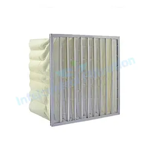 Filtro de bolsa de fibra de marco de aluminio HVAC/filtros de bolsillo