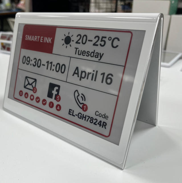 7.5 Inch Intelligent Double Side Smart Electronic Table Nameplate E-Ink Name Card Display Electronic Table Sign For Conference