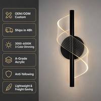 Lámpara de Pared LED Moderna y Elegante con Cinta Negra y Puntos Espirales para Dormitorio, Pasillo, Sala de Estar, Decoración de Hotel