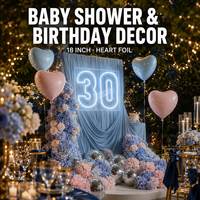 Ballons de modélisation en feuille Feile Cœur Rose Bleu Brillant Nacré 18 pouces Pastel pour Baby Shower Anniversaire