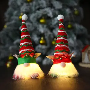 Sıcak satış el yapımı İsveç İskandinav peluş bebek dekorasyon peluş süsler Light Up noel Gnom