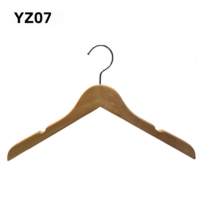 Cintre en bois naturel avec finition laquée magasin de garde-robe à un étage peu encombrant pour affichage de vêtements de supermarché pour boutiques