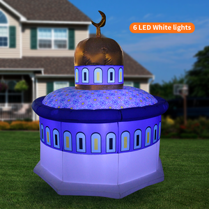 Decoración Inflable de la <span class=keywords><strong>Mezquita</strong></span> Al-Asaq de 6 Pies, <span class=keywords><strong>Catedral</strong></span> Islámica de Ramadán, Decorada con Luces LED, Azul Eid de Mubarak, Poliéster - Product Image 6
