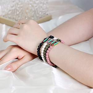 Bracelet drapeau de la Palestine avec perles naturelles-Bracelet cadeau réglable goutte à goutte d'huile pour hommes et femmes, bijoux de solidarité élégants - Product Image 3