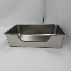 Nouvelle litière <span class=keywords><strong>pour</strong></span> <span class=keywords><strong>chat</strong></span> en acier inoxydable, entrée supérieure et latérale anti-traces, résistante aux rayures, entretien réduit - Product Image 5