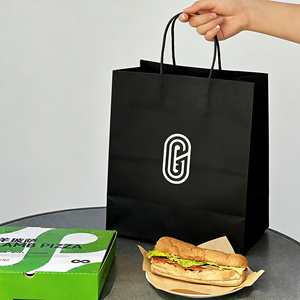 Bolsa <span class=keywords><strong>de</strong></span> Papel Kraft Marrón con Logotipo Personalizado |   Asas Reforzadas y 100% Reciclables |   Empaques al por Mayor para Venta al Público y Comida para Llevar - Product Image 3
