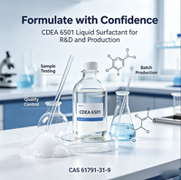 CDEA 6501 Diéthanolamide de noix de coco liquide CAS 61791-31-9 Qualité cosmétique et industrielle Haute capacité moussante 60% Min Actif Produits chimiques quotidiens